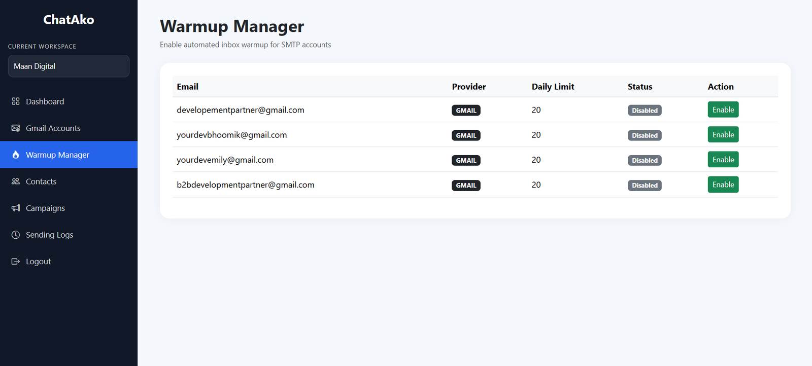 Warmup Manager
